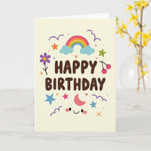 Carte d'anniversaire en feutre (Fleur jaune)