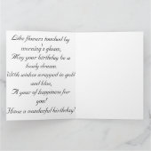 Carte d'anniversaire en fleurs dorées (Intérieur)