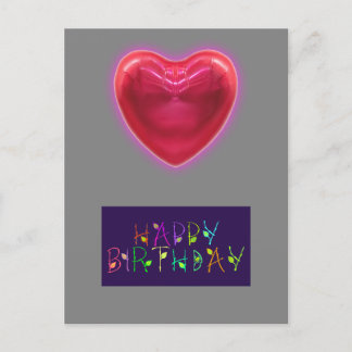 CARTE D'ANNIVERSAIRE EN FORME DE COEUR