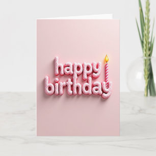 Carte d'anniversaire en gingham doux