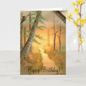 Carte d'anniversaire en hausse de mauvaise lune (Fleur jaune)