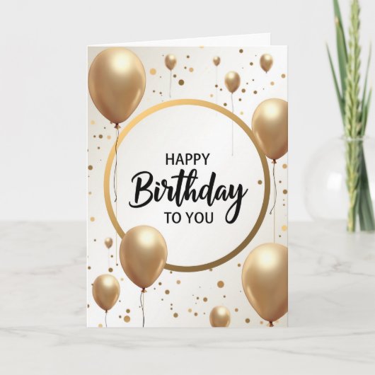 Carte d'anniversaire en or flottant (Devant)