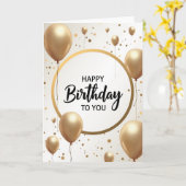 Carte d'anniversaire en or flottant (Fleur jaune)