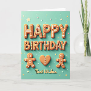 Carte d'anniversaire en pain d'épices