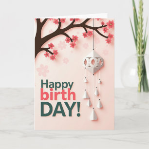 Carte d'anniversaire en papier découpé floral