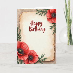 Carte d'anniversaire en papier vieilli