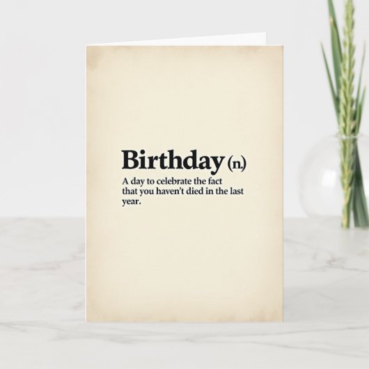 Carte d'anniversaire en parchemin vieilli (Devant)