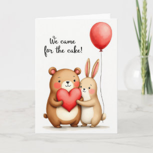 Carte d'anniversaire en peluche cœur doux