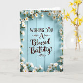 Carte d'anniversaire en planche pastel (Fleur jaune)