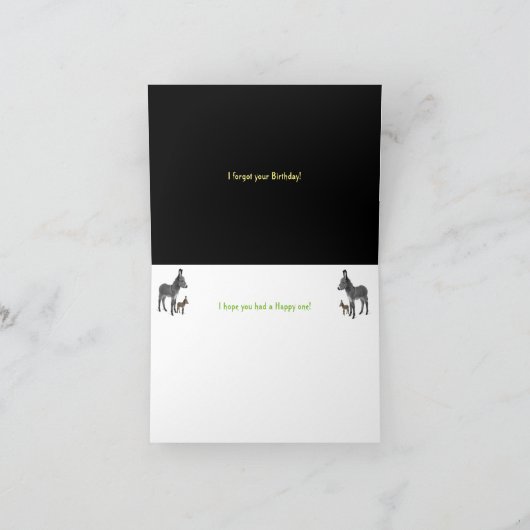 Carte d'anniversaire en retard (Intérieur)