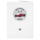Carte d'anniversaire en rouge Race (Dos)