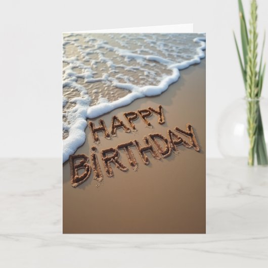 Carte d'anniversaire en sable sculpté (Devant)