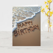 Carte d'anniversaire en sable sculpté (Fleur jaune)