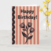Carte d'anniversaire en terre cuite (Fleur jaune)