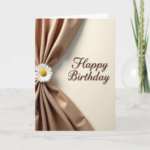 Carte d'anniversaire en tissu doré