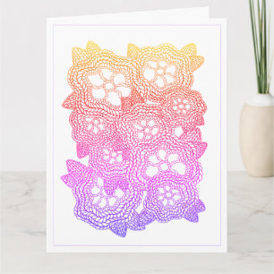 CARTE D'ANNIVERSAIRE EN TRICOT FLEURI