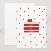 Carte d'anniversaire en velours rouge (Devant / Derrière)