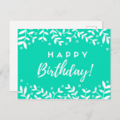 Carte d'anniversaire en vert (Devant / Derrière)