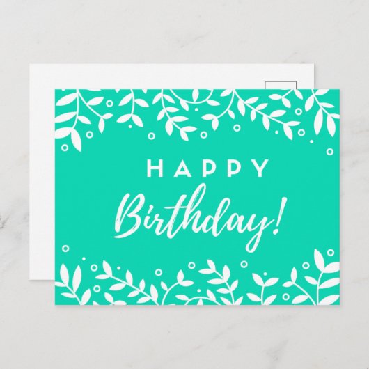 Carte d'anniversaire en vert (Devant / Derrière)