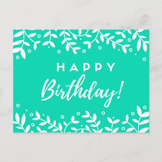 Carte d'anniversaire en vert (Devant)