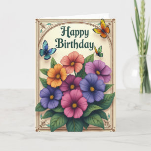 Carte d'anniversaire encadrée artistique