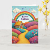 Carte d'anniversaire Enchantée (Fleur jaune)