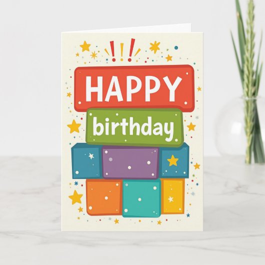 Carte d'anniversaire Energetic Stars (Devant)