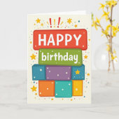 Carte d'anniversaire Energetic Stars (Fleur jaune)