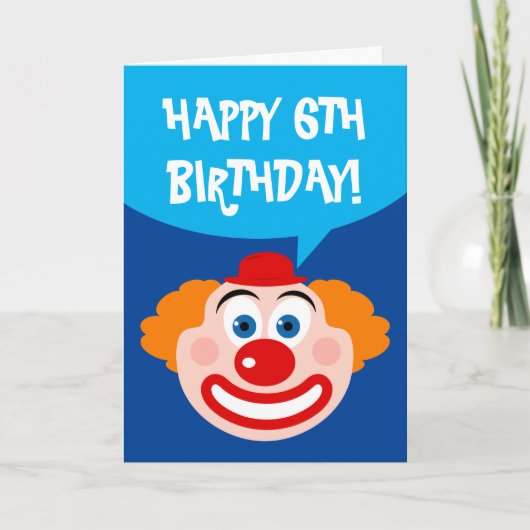 Carte d'anniversaire enfant avec dessin de clown d (Devant)