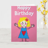Carte d'anniversaire enfant joyeuse (Fleur jaune)