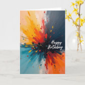 Carte d'anniversaire enflammée (Fleur jaune)