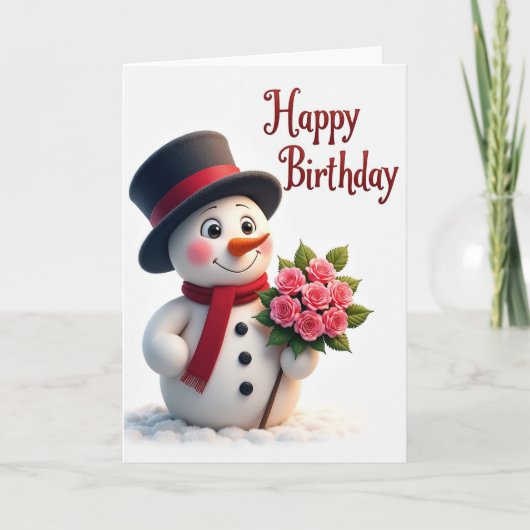 Carte d'anniversaire enneigée (Devant)