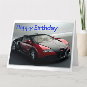 Carte d'anniversaire enorme drôle de voiture de