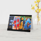 Carte d'anniversaire épique de graffiti (Fleur jaune)