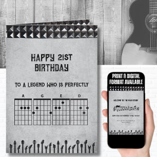 Carte d'anniversaire épique pour guitariste rockst