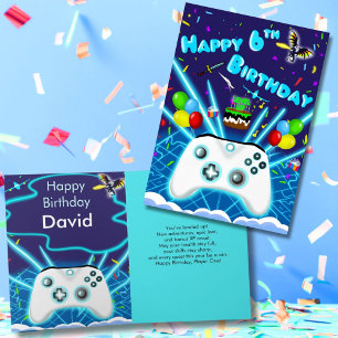 Carte d'anniversaire épique pour joueur heureux 6