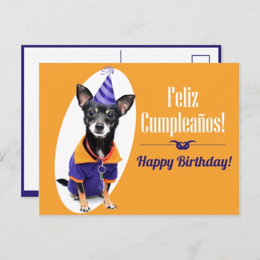 Carte d'anniversaire espagnole (Devant / Derrière)