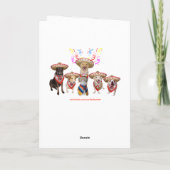 Carte d'anniversaire espagnole d'animal familier (Dos)