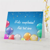Carte d'anniversaire espagnole ¡Feliz cumpleaños! (Fleur jaune)