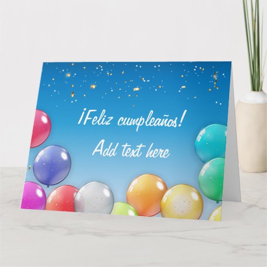 Carte d'anniversaire espagnole ¡Feliz cumpleaños! (Devant)