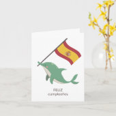 Carte d'anniversaire espagnole - feliz cumpleaños (Fleur jaune)