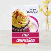 Carte d'anniversaire espagnole Tarjeta de Cumpleañ (Fleur jaune)