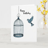 Carte d'anniversaire Esprit Libre (Fleur jaune)