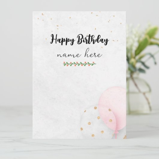 Carte d'anniversaire esthétique (Debout devant)