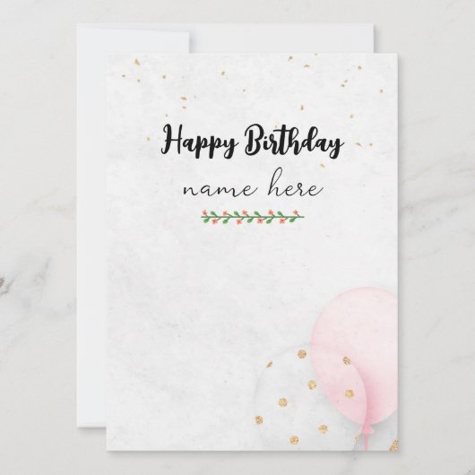 Carte d'anniversaire esthétique (Devant)