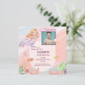 carte d'anniversaire esthétique Pink Water Color (Debout devant)