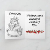 Carte d'anniversaire et page de coloriage des voeu (Intérieur)