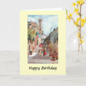 Carte d'anniversaire - Étapes du pont, Richmond, S (Fleur jaune)