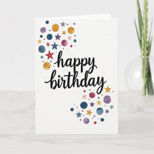 Carte d'anniversaire étoile abstraite