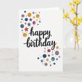 Carte d'anniversaire étoile abstraite (Fleur jaune)